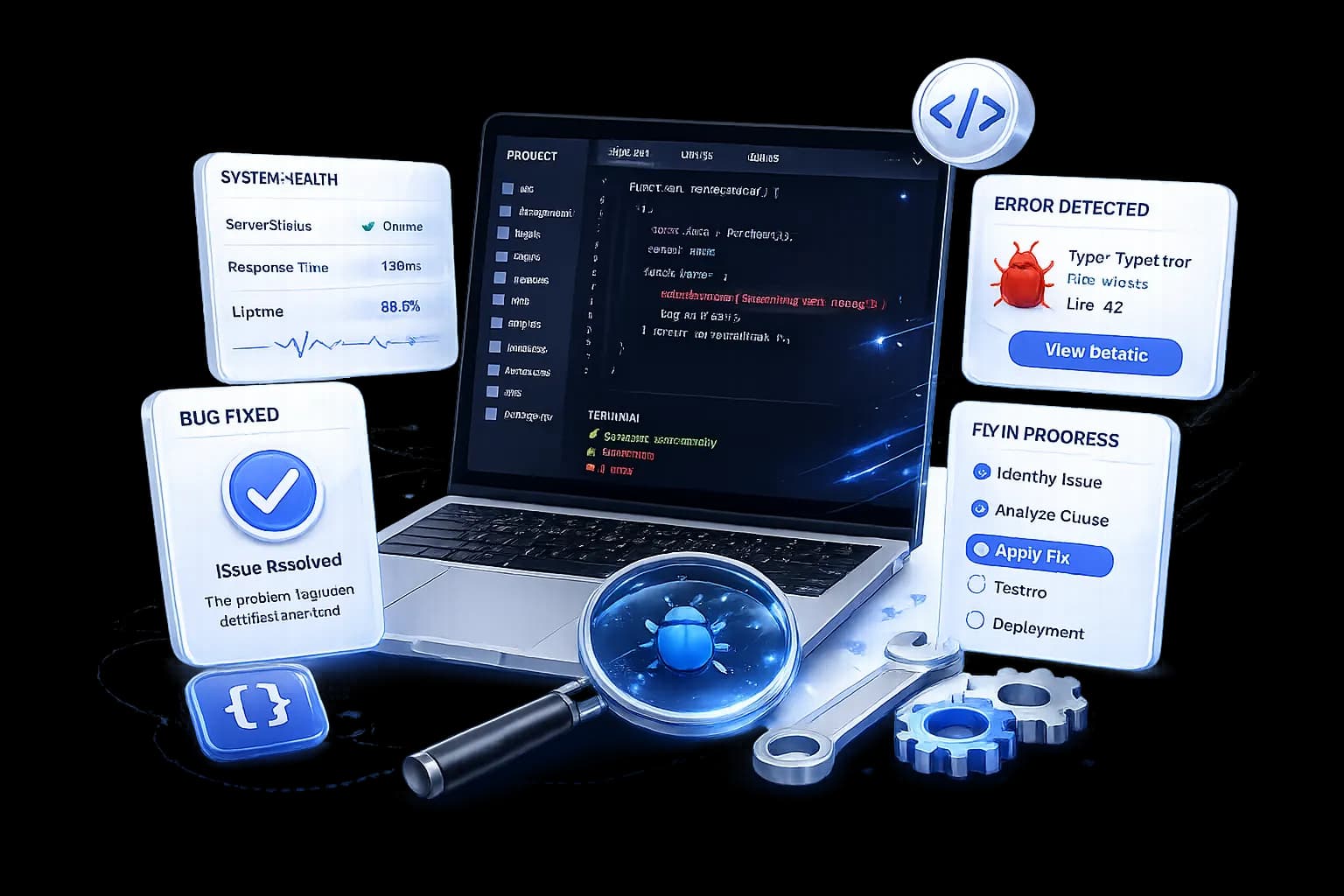 Troubleshooting and bug fixes — code editor with debugging tools